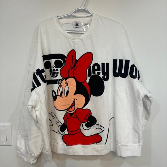Disney World Womens Sweatshirt XXL Minnie Mouse Crewneck Long Sleeve Lounge - Picture 2 of 7